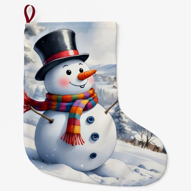 Christmas Stocking, Snowman Großer Weihnachtsstrumpf (Vorderseite)
