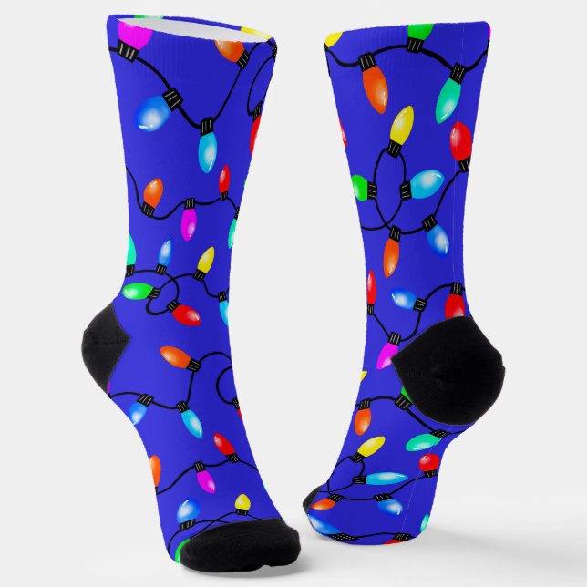 Christmas String Lights Pattern Socken (Gewinkelt)
