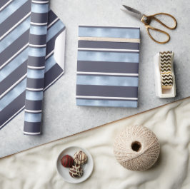 Christmas Stripe Muster Blue ID862 Geschenkpapier