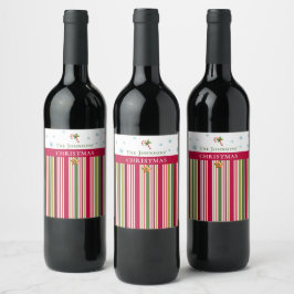 Christmas Striped– Holiday Cooking & Baking Gift Weinetikett