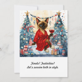 Christmas Study Break Invitation Siamese Cat Einladung