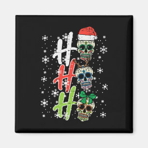 Christmas Sugar Skull Ho Ho Xmas mexikanische Männ Magnet