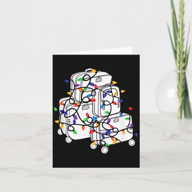 Christmas Suitcase Vacation With Lights, Fam Trave Karte (Vorderseite)