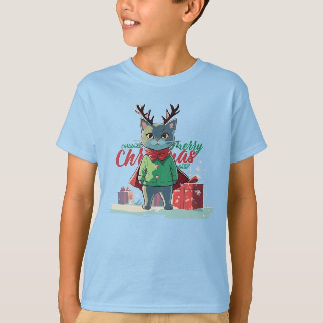 Christmas super cat t-shirt  (Vorderseite)