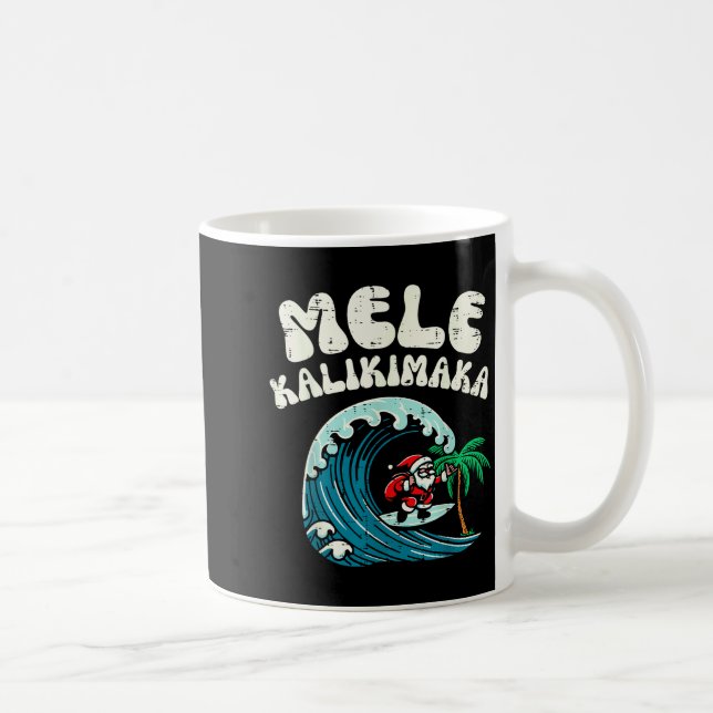 Christmas Surfing Santa Mele Kalikimaka Xmas Men B Kaffeetasse (Rechts)