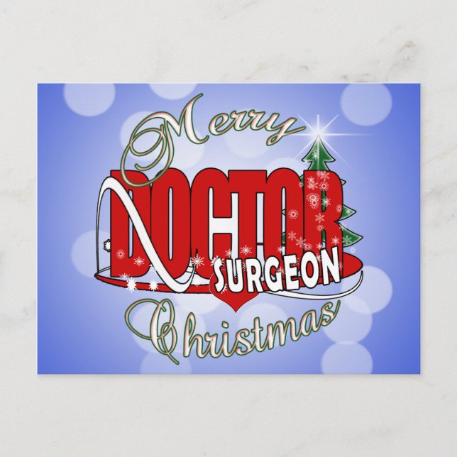 CHRISTMAS SURGEON DOCTOR FEIERTAGSPOSTKARTE (Vorderseite)