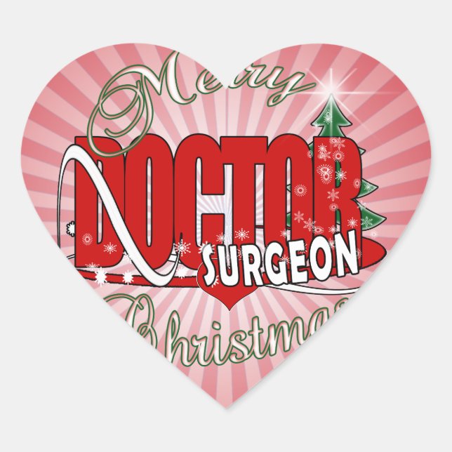 CHRISTMAS SURGEON DOCTOR Herz-Aufkleber (Vorderseite)