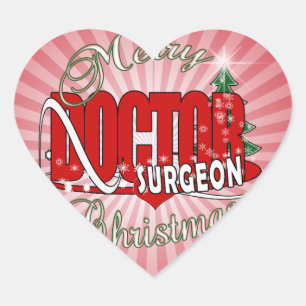 CHRISTMAS SURGEON DOCTOR Herz-Aufkleber