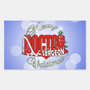 CHRISTMAS SURGEON DOCTOR RECHTECKIGER AUFKLEBER