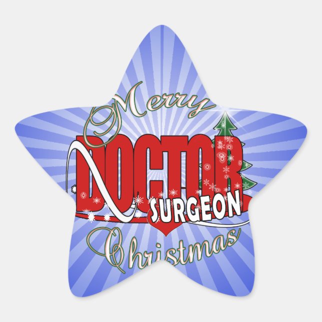 CHRISTMAS SURGEON DOCTOR Stern-Aufkleber (Vorderseite)