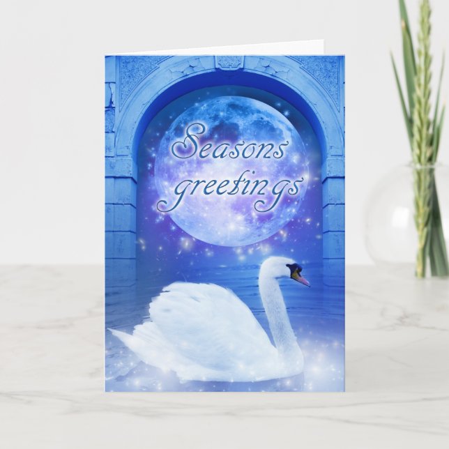 Christmas Swan Feiertagskarte (Vorderseite)