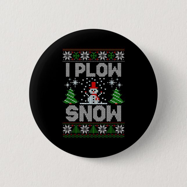 Christmas Sweater I Plow Snow Matching Couples Paj Button (Vorderseite)