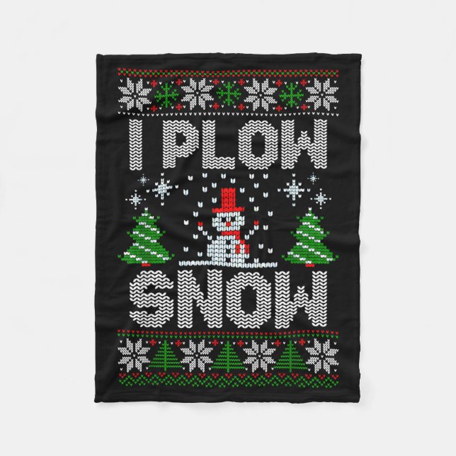 Christmas Sweater I Plow Snow Matching Couples Paj Fleecedecke (Vorderseite)