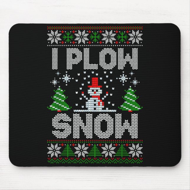Christmas Sweater I Plow Snow Matching Couples Paj Mousepad (Vorne)