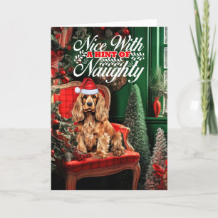 Christmas Sweet Cocker Spaniel Naughty oder Nice Feiertagskarte