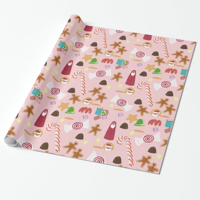 Christmas Sweeties Candy Peppermint Candy Canes Geschenkpapier (Ungerollt)