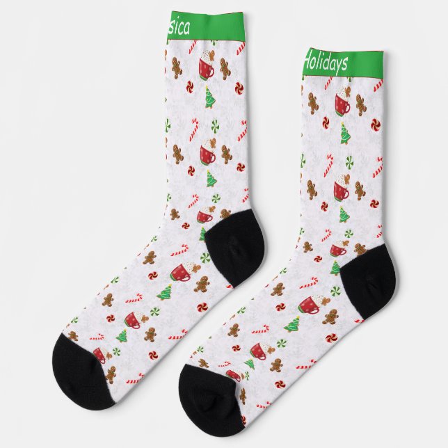 Christmas Sweets Customizable Socken (Linkes Detail)