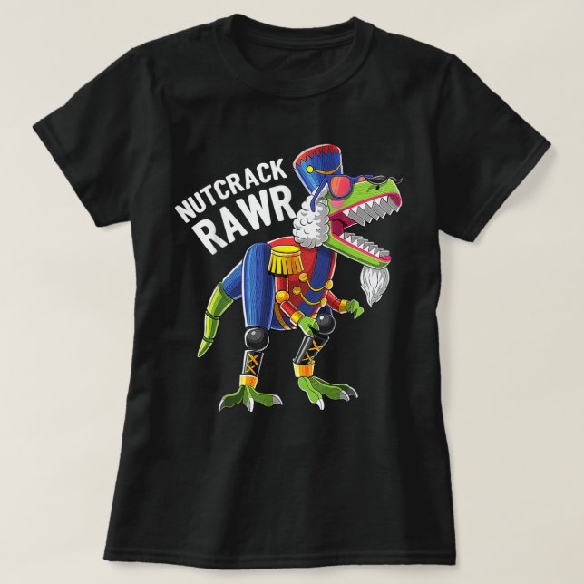 Christmas T Rex Dinosaur Nutcracker Nutcracker Gif T-Shirt (Design vorne)