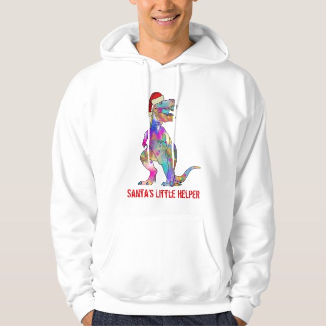 Christmas T Rex Funny Colorful Dinosaur Slogan Hoodie (Vorderseite)