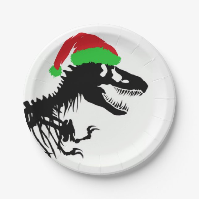 Christmas T-Rex Pappteller (Vorderseite)