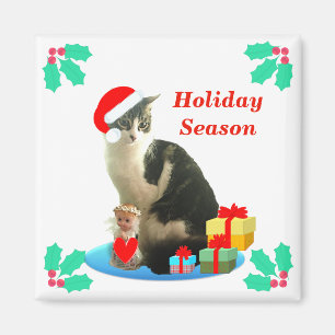 Christmas Tabby Cat Magnet