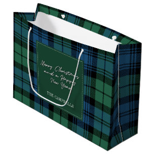 Christmas Tartan Clan Campbell Kariert Personalisi Große Geschenktüte