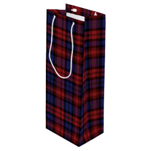 Christmas Tartan Clan MacLachlan Lila Red Kariert Geschenktüte Für Weinflaschen