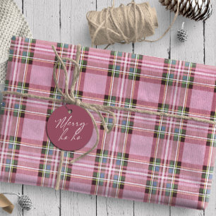 Christmas Tartan Pink/Green ID768 Geschenkpapier