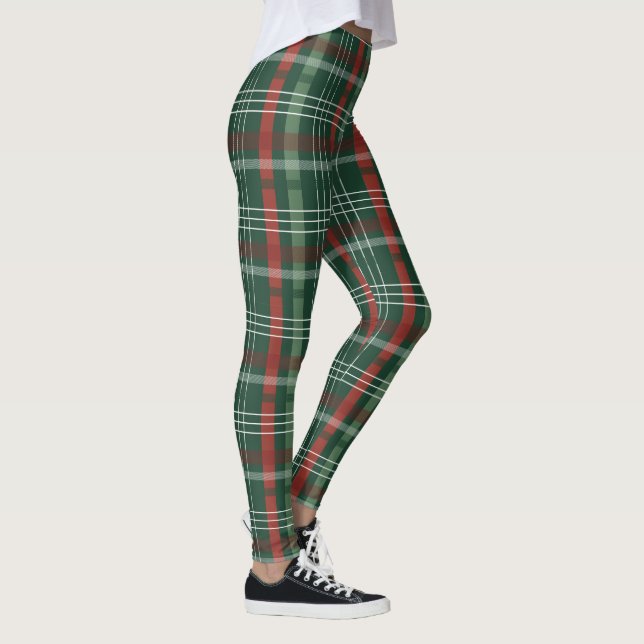 Christmas Tartan Plaid Leggings – Festive Women’s  (Rechts)