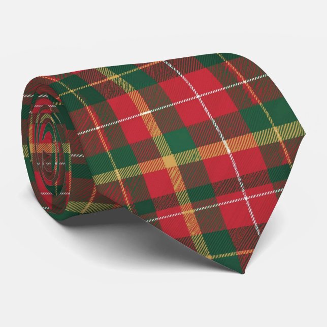Christmas Tartan Red and Green  Krawatte (Gerollt)