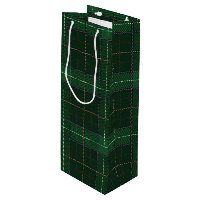 Christmas Tartan Walsh Karierter Karo Geschenktüte Für Weinflaschen (Vorderseite Schrägansicht)