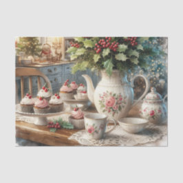 Christmas Tea Time with Cupcakes  Seidenpapier