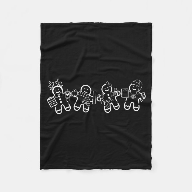Christmas Teacher Cute Gingerbread Cookies Funny H Fleecedecke (Vorderseite)