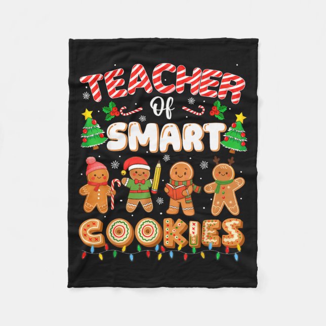Christmas Teacher Of Smart Cookies Funny Cute Ging Fleecedecke (Vorderseite)
