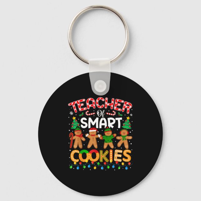 Christmas Teacher Of Smart Cookies Funny Cute Ging Schlüsselanhänger (Vorderseite)