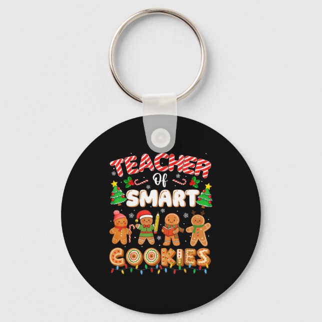 Christmas Teacher Of Smart Cookies Funny Cute Ging Schlüsselanhänger (Vorderseite)