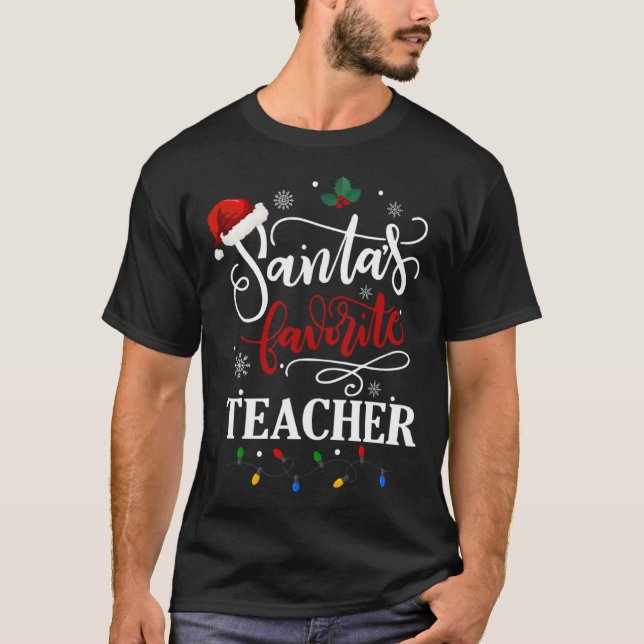Christmas Teachers Outfit Santa Favorite Teacher X T-Shirt (Vorderseite)