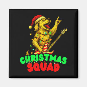 Christmas-Team Golden Retriever Hund spielt Gitarr Magnet