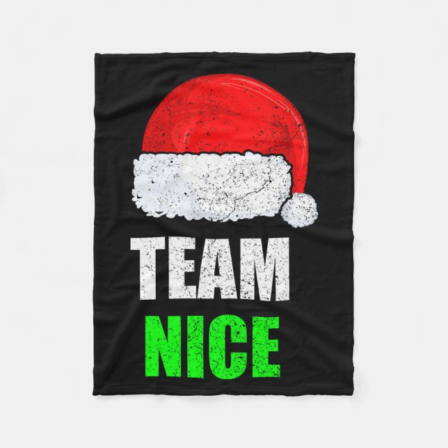 Christmas Team Nice Shirt, Matching Family Pajama, Fleecedecke (Vorderseite)
