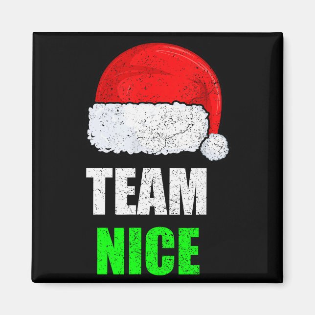 Christmas Team Nice Shirt, Matching Family Pajama, Magnet (Vorne)