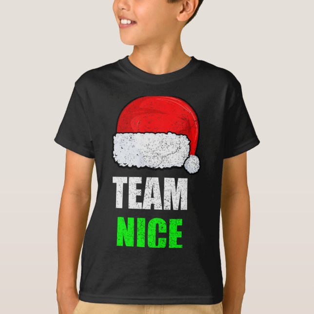 Christmas Team Nice Shirt, Matching Family Pajama, T-Shirt (Vorderseite)