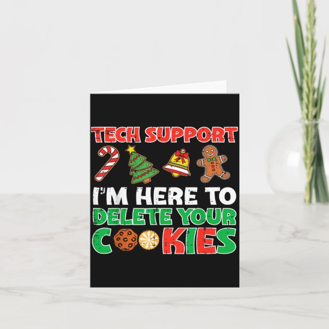 Christmas Tech Suprt Delete Cookies Funny Xmas Men Karte (Vorderseite)