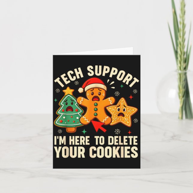 Christmas Tech Suprt Here To Delete Cookies Xmas M Karte (Vorderseite)