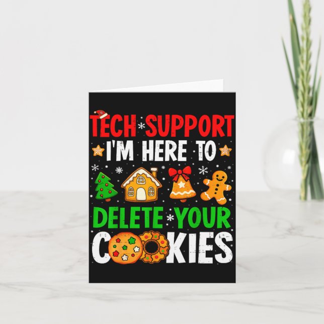 Christmas Tech Suprt Here To Delete Cookies Xmas M Karte (Vorderseite)
