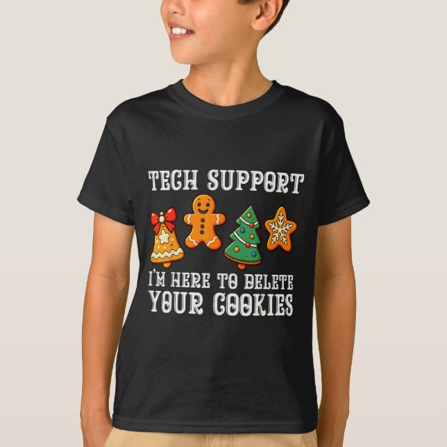 Christmas Tech Suprt Here To Delete Cookies Xmas M T-Shirt (Vorderseite)