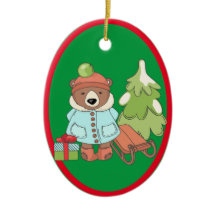 Christmas Teddy Bar Couple mit Geschenk
