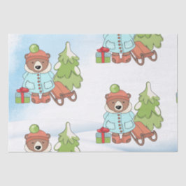 Christmas Teddy Bar Couple mit Geschenk Seidenpapier