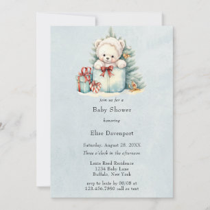Christmas Teddy Bear Baby Dusche Einladung