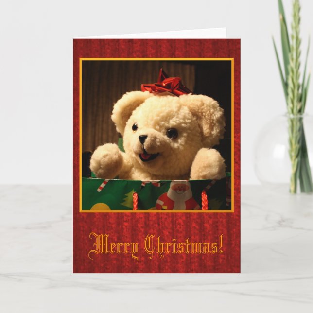 Christmas Teddy Bear Card Feiertagskarte (Vorderseite)