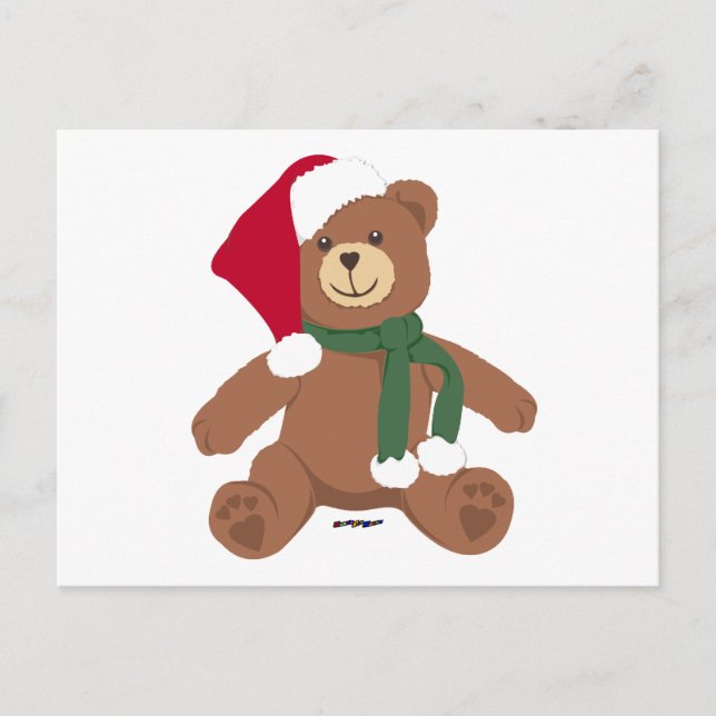 Christmas Teddy Bear Feiertagspostkarte (Vorderseite)